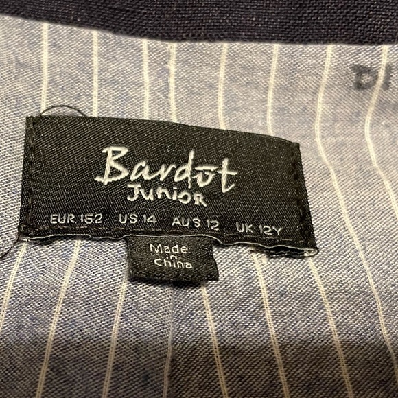 Navy cotton blazer, Bardot Junior, boys size 10 - Picture 2 of 6